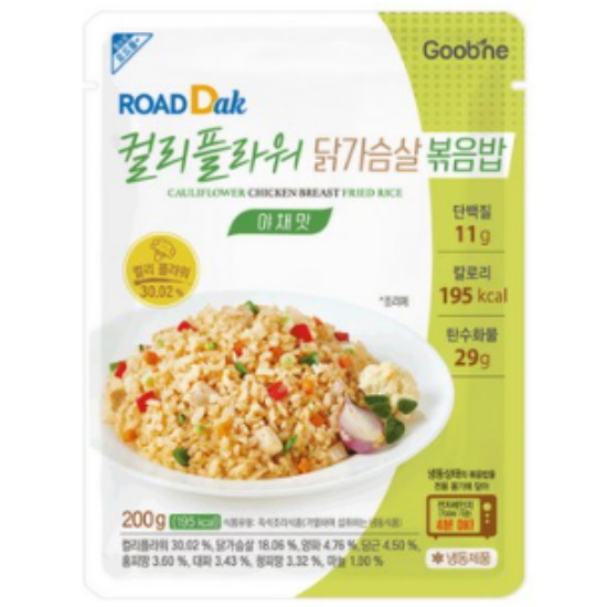 지앤건강생활 굽네 로드닭 컬리플라워 닭가슴살 볶음밥 야채맛 200g (1개)