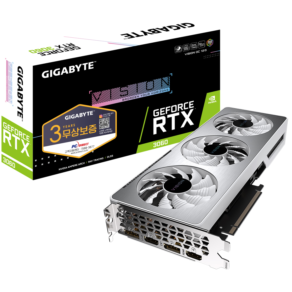 GIGABYTE 지포스 RTX 3060 VISION OC D6 12GB 피씨디렉트