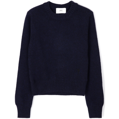 AMI 체인스티치 하트 로고 캐시미어 니트 FKS127 005 (430, 네이비)