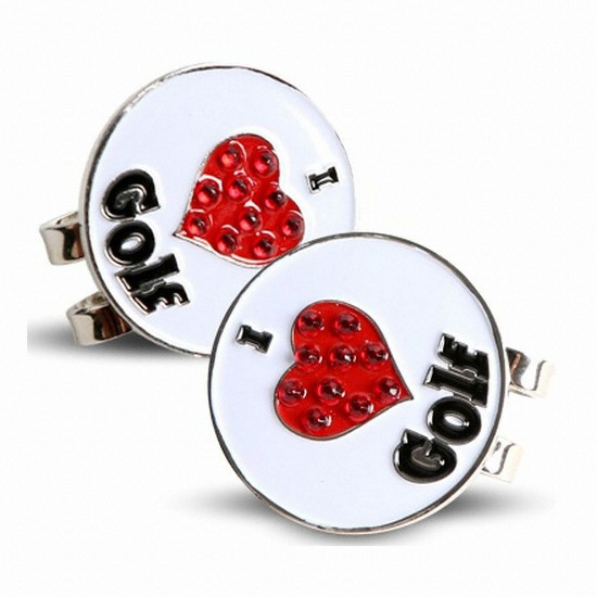 하트 모양 디자인 골프 큐빅 볼마커