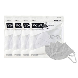 [불명] 유앤미 프리미엄 새부리형 마스크 KF94 대형 25매입 (100매)