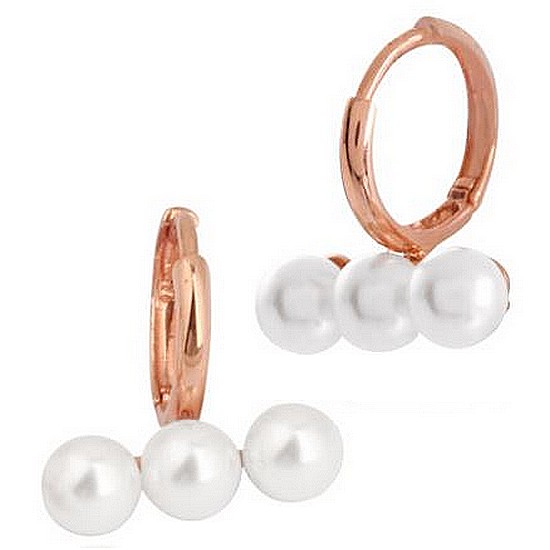 더스톤즈쥬얼리 14K 심플 트리플 진주 귀걸이