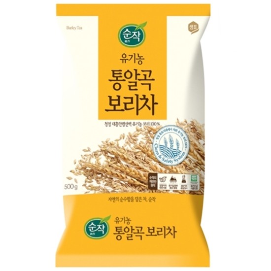 샘표식품 순작 유기농 통알곡 보리차 500g (4개)_이미지
