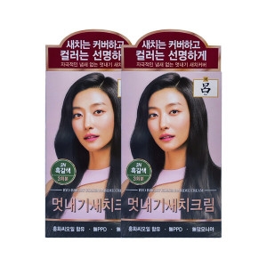 려 AP 우아채 새치크림 염색약 3N 흑갈색x2개_이미지