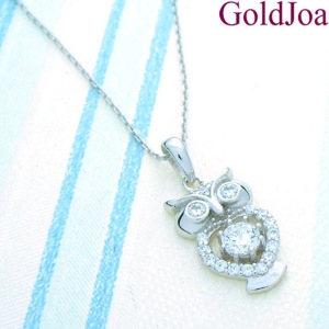 골드조아 세련된 부엉이 일체형 실버목걸이 41709c 선물