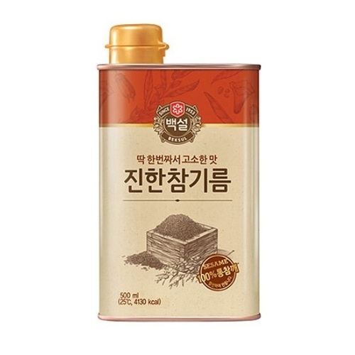CJ제일제당 백설 진한 참기름 500ml (6개)