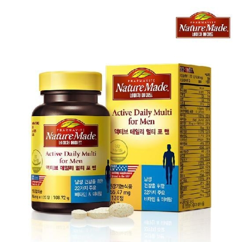 액티브 데일리 멀티 포 맨 120정 2개월분 남성비타민 + 쇼핑백