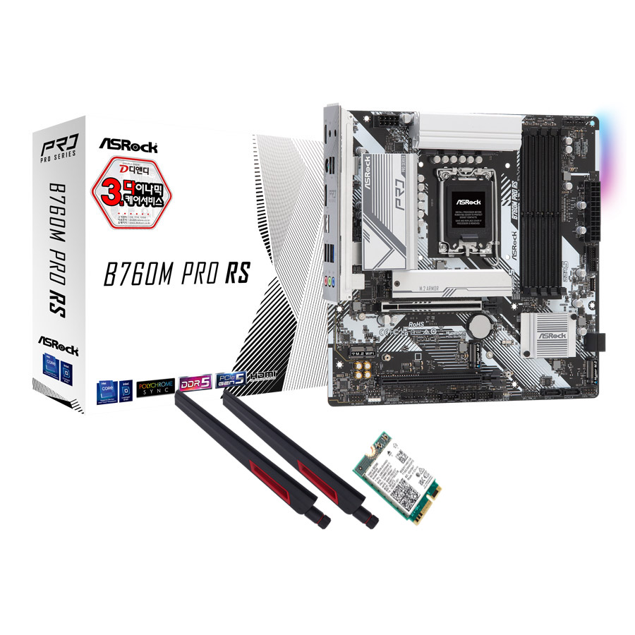ASRock B760M Pro RS D5 + WiFi7 ��� ��Ű�� ��ص���