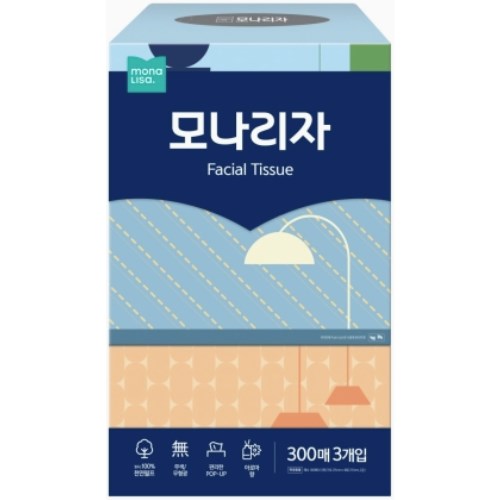 모나리자 미용티슈 300매 (3입) (8팩(24입))_이미지