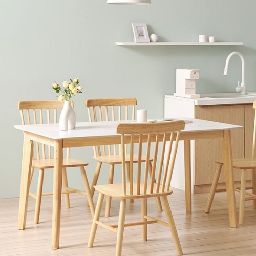 디자이너스룸 쉐리 세라믹 원목 식탁 1200 (의자4개)_이미지