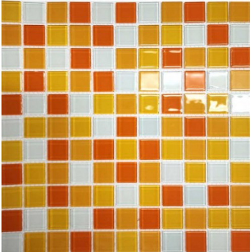 유니디자인 유리 모자이크타일 5mm 믹스 18 오렌지 (1장, 30cm x 30cm)_이미지