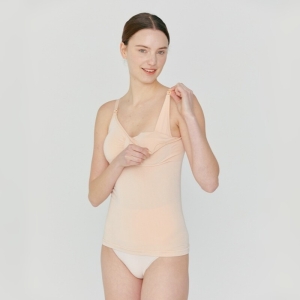 세컨스킨 패드내장 NXPOU3801 임부 뱀부 베이직 수유 캐미탑 여러 용도로 활용 가능한 볼륨있는 SKIN/FREE