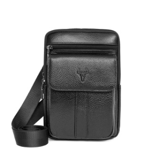 블루마운트 천연 가죽 남자 슬링백 휴대용 어깨가방 옆으로 매는 소가죽 미니 메신저백 소형 크로스백 디자인BM_7504-1 블랙