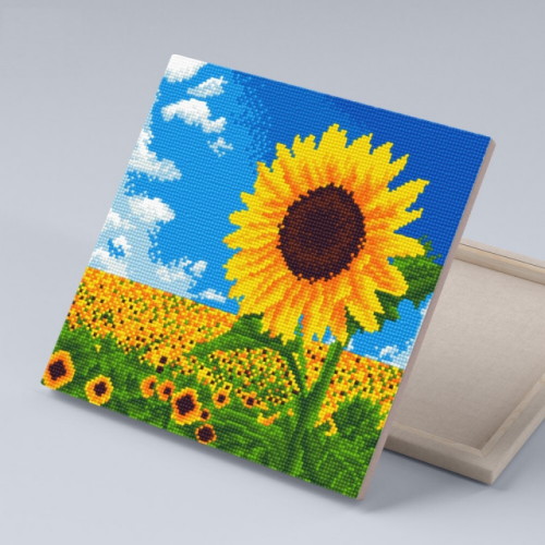 아이러브페인팅 DIY 캔버스형 보석십자수 해바라기 친구 30x30cm