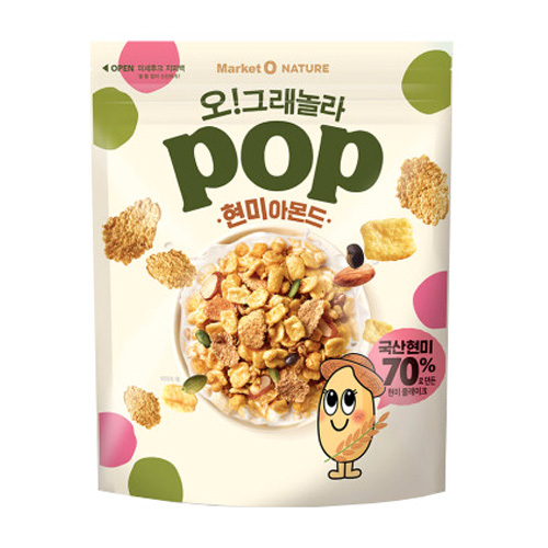 오리온 마켓오 오 그래놀라팝 현미 아몬드 340g (1개)
