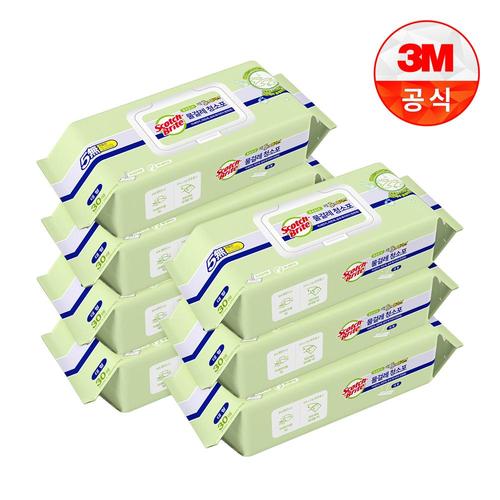 3M 스카치브라이트 베이직 물걸레 청소포 더블액션 플러스 대형 30매 (7개)