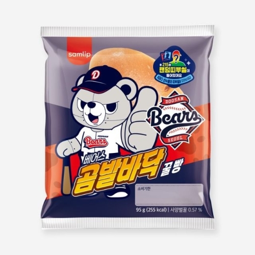 SPC삼립 KBO 크보빵 두산 베어스 곰발바닥 꿀빵 95g (1개)_이미지