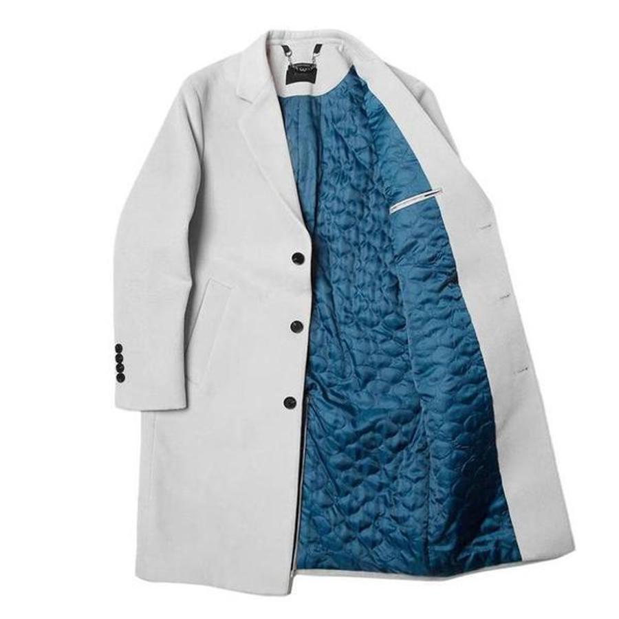 색깔 예쁜 남자 누빔 롱코트 겨울 싱글 코트 정장룩 S11187325