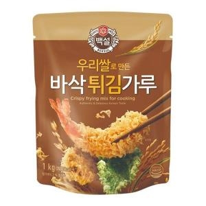 CJ제일제당 백설 우리쌀로 만든 바삭 튀김가루 1kg (5개)