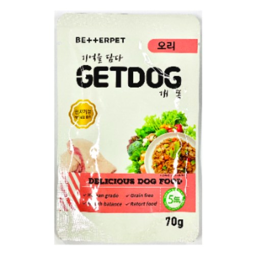 베러펫 독 개똑 습식사료 오리 파우치 70g