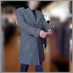  젠틀안트 블랙 별 카라배색 싱글코트 GR-C2060