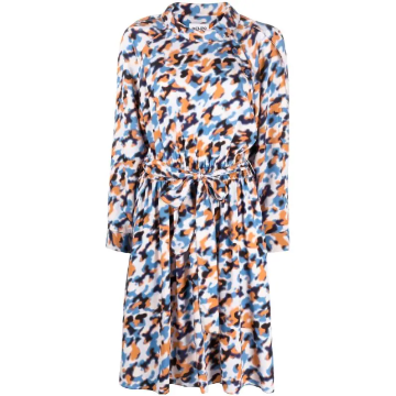 겐조 아트 프린트 드로스트링 미디 드레스 FC52RO0709P4 T