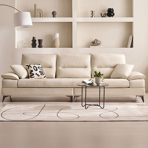 삼익가구 에디스 프리미엄 천연가죽 소파 4인용 (스툴별도)_이미지