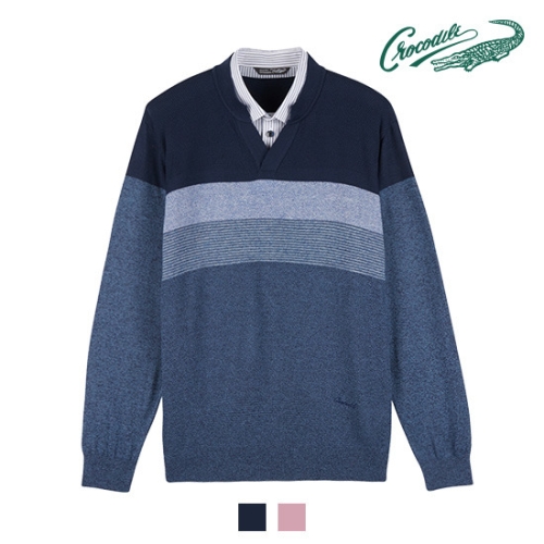 패션그룹형지 크로커다일 헨리넥 레이어드 니트 CDAA6KT1351
