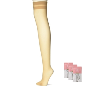 아츠기 밴드스타킹 허벅지 판타롱 스타킹 동일색상 3매 F04520 미디엄 블랙