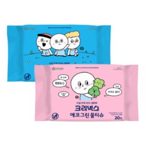 X 오롤리데이 에코그린 물티슈 리필형 20매