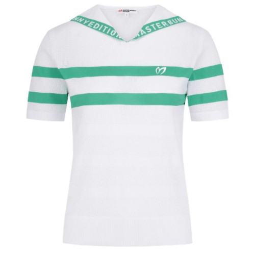 마스터바니에디션 로고 세일러 스트라이프 반팔 니트 421D2SR602_WH