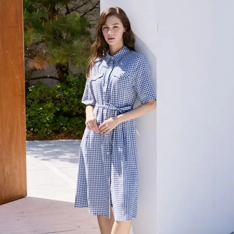 요하넥스 린넨블렌드 클래식 체크원피스 GJ6B5D11
