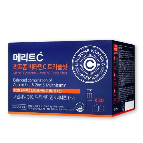 휴온스 메리트C 리포좀 비타민C 트리플샷 30병이미지입니다. 누르면 해당 게시물로 새창이동합니다.
