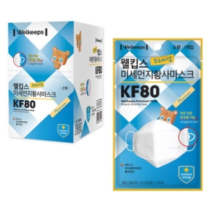 파인텍 웰킵스 프리미엄 미세먼지 황사 마스크 KF80 소형 (75매)_이미지