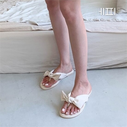  에피소드블랑 에피소드블랑 여성 가죽 러블리 리본 매듭 쪼리 1cm 7157892