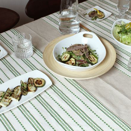 한스코디 방수 테이블러너 에스닉 그린 (160x40cm)