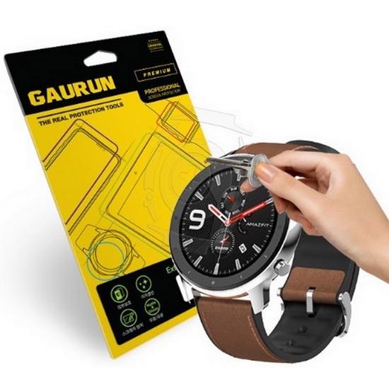 제이티앤디 가우런 샤오미 어메이즈핏 GTR 47mm 유광측후면 외부보호필름 2매_이미지