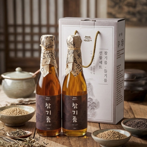 참담 백년본가 통참깨 참기름 350ml 2병 선물세트이미지입니다. 누르면 해당 게시물로 새창이동합니다.