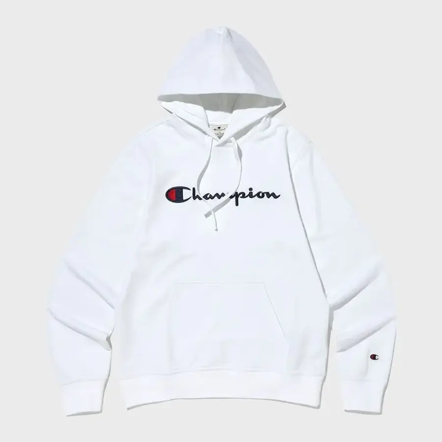 빅 스크립트 로고 후드 티셔츠 White 188285