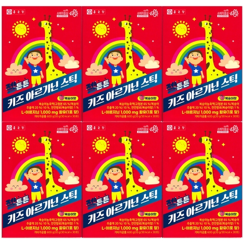 코스맥스바이오 종근당 젤튼튼 키즈 아르기닌 스틱 20g 30포 (6개)_이미지