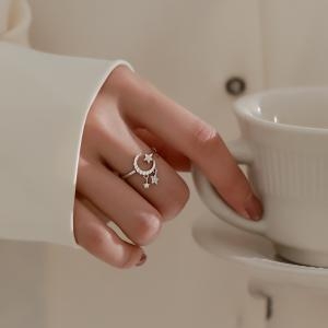 스털링 특이한 반지 VENTFILLE-925 실버 적 비대칭 여성 패션 레트로 심플한 오픈 트렌드 독특한 디자인 파_이미지