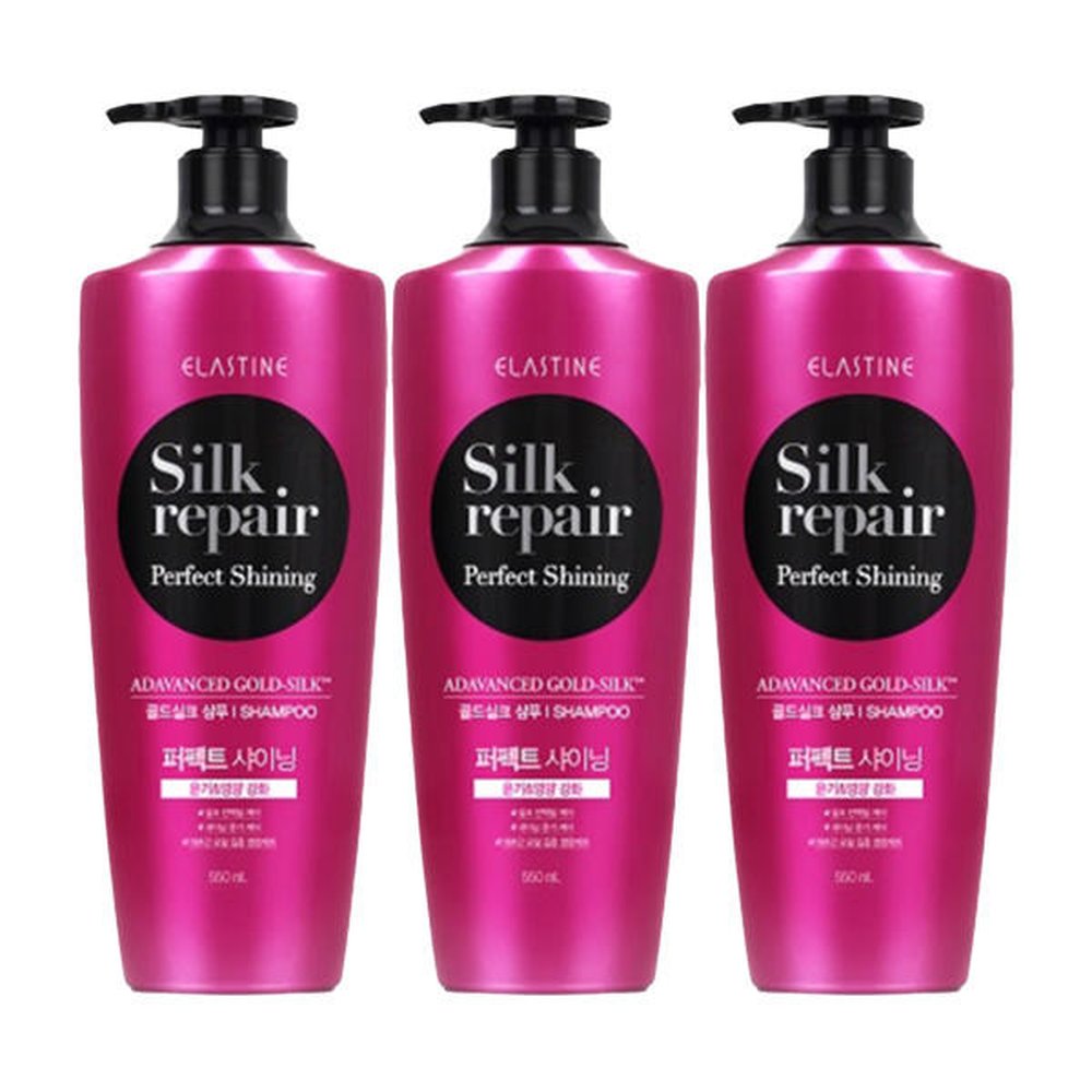 엘라스틴 실크리페어 퍼펙트 샤이닝 골드실크 샴푸 550ml (3개)_이미지