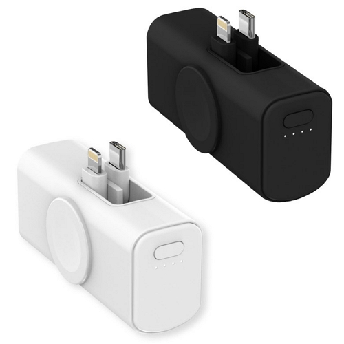 볼트엠 3in1 도킹형 미니 보조배터리 VTM-P6 4500mAh (C타입+8핀, 애플워치용)