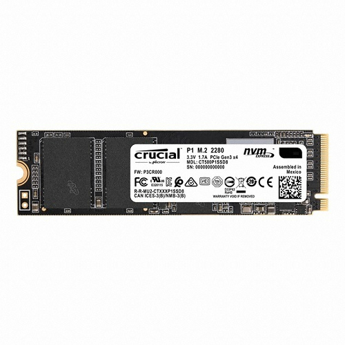 마이크론 Crucial P1 M.2 NVMe 대원씨티에스 (500GB)