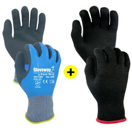 에스비더블유 장갑의법칙 글러브웨이 아쿠아그립 장갑 + 소프트웜 내피 장갑 세트 (5켤레)