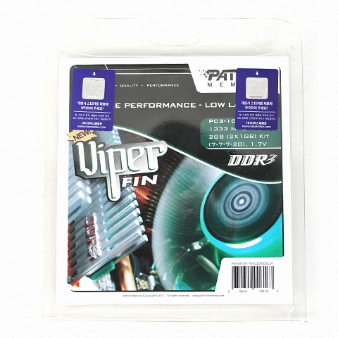 PATRIOT DDR3-1333 LLK Viper 패키지 디직스 (2GB(1Gx2))_이미지