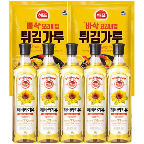 해바라기유 900ml x 5개 + 튀김가루 1kg x 2개