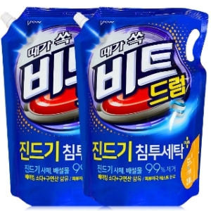 라이온코리아 비트 진드기 침투세탁 드럼용 리필 2L (2개)