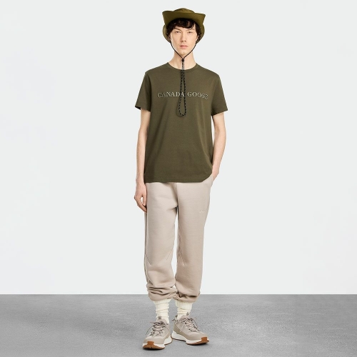 캐나다구스 남성 에머센 티셔츠 자수 워드마크 Khaki _Q255AMTN10KAN_이미지