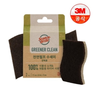 3M 스카치브라이트 그리너클린 천연펄프 강력용 수세미 (2개)